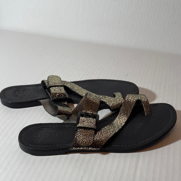Vince Camuto Black and Gold Textured Sandals - Picture 5 of 5